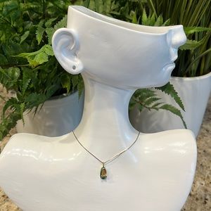 Solid 10K Green Enamel Shoe Pendant